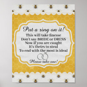Doe Een Ring Om Het Bruidsmeisje Shower Spel Poster