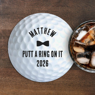 Doe een ring om het golf-scheidendagsfeest bruilof ronde kartonnen onderzetter