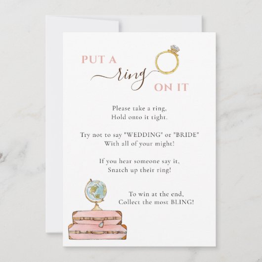 Doe een ring om het Reis Thema Bruidsdouche-spel Kaart (Voorkant)