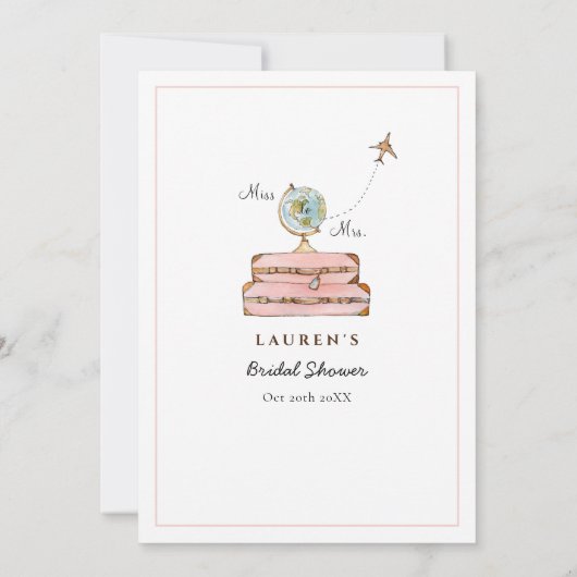 Doe een ring om het Reis Thema Bruidsdouche-spel Kaart (Achterkant)