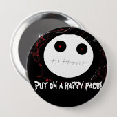Doe een vrolijke gezichtspeld aan ronde button 4,0 cm (Voorkant /achterkant)