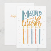 Doe een wens. Birthday-typografie met een vriend (Voorkant / Achterkant)