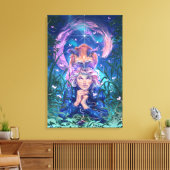 Doe een wens met Magicfox- fantasie kunst Canvas Afdruk (Insitu (Woonkamer))