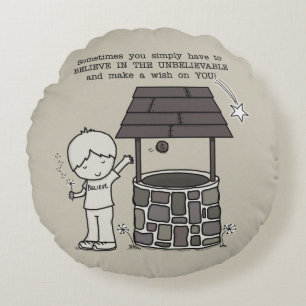 Doe een wens voor je! rond kussen
