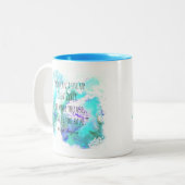 "Doe elke dag iets creatief" Tweekleurige Koffiemok (Voorkant links)