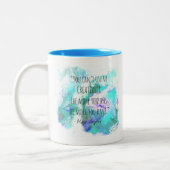 "Doe elke dag iets creatief" Tweekleurige Koffiemok (Links)