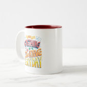 Doe elke dag iets creatiefs. tweekleurige koffiemok (Voorkant links)