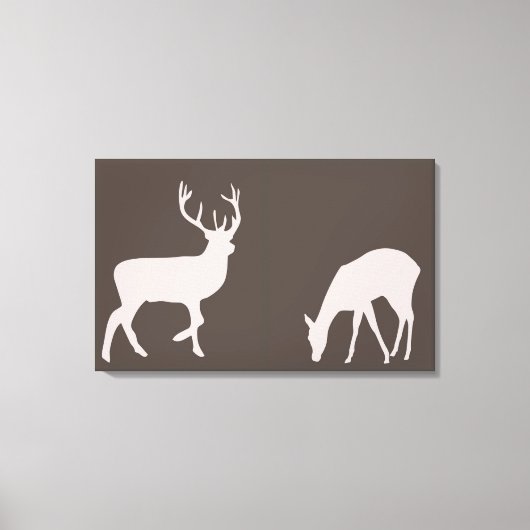 Doe en Buck Hertenpaar Woodland Forest Canvas (Voorkant)