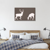 Doe en Buck Hertenpaar Woodland Forest Canvas (Insitu (Slaapkamer))