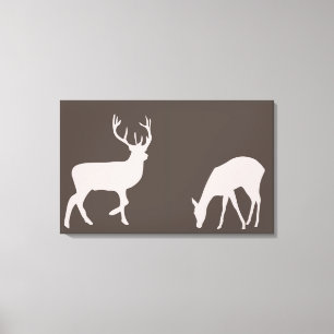 Doe en Buck Hertenpaar Woodland Forest Canvas