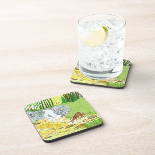 Doe en Fawn Bier Onderzetter (Rechterzijde)