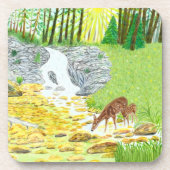 Doe en Fawn Bier Onderzetter (Voorkant)