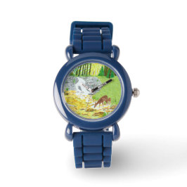 Doe en Fawn Blue Silicon Kinder Horloge