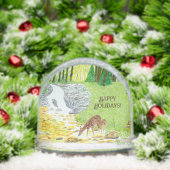 Doe en Fawn Glossy Sneeuwbol (Kerstmis)