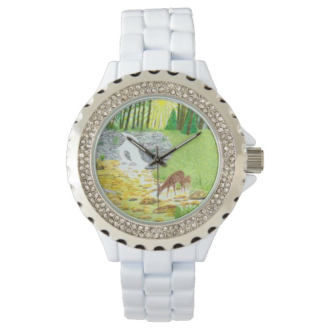 Doe en Fawn Horloge (Voorkant)