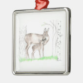 Doe en Fawn Metalen Ornament (Links)