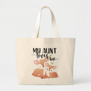 Doe en Fawn Mijn tante houdt van me Grote Tote Bag