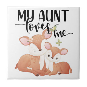 Doe en Fawn Mijn tante houdt van me Tegeltje