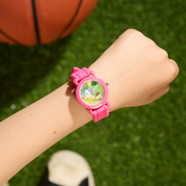 Doe en Fawn Roze Silicon Kinder horloge (Pols)