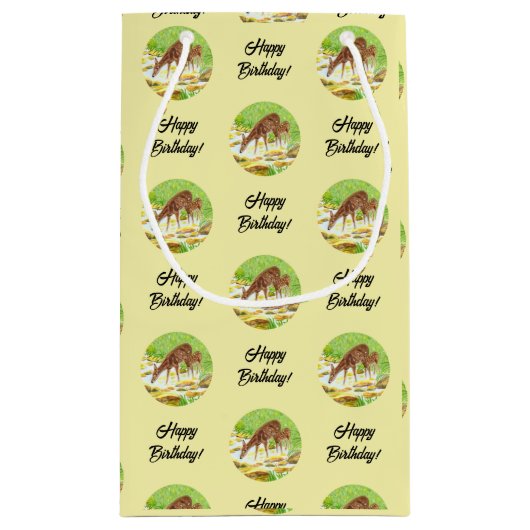 Doe en Fawn Yellow Klein Cadeauzakje (Achterkant)