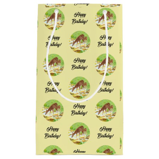 Doe en Fawn Yellow Klein Cadeauzakje (Voorkant)