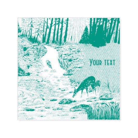 Doe en Fawn Zelf Inking Rubber Stamp Zelfinktende Stempel (Design)