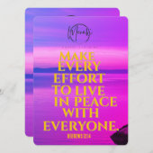 "Doe er alles aan om in vrede te leven met Kaart (Voorkant / Achterkant)