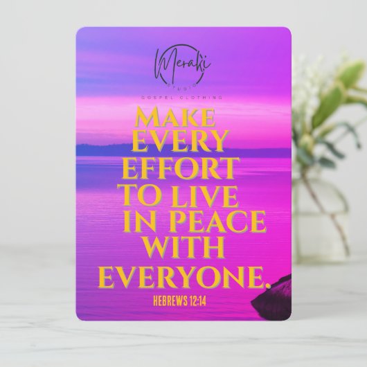 "Doe er alles aan om in vrede te leven met Kaart (Staand voorkant)