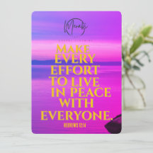 "Doe er alles aan om in vrede te leven met