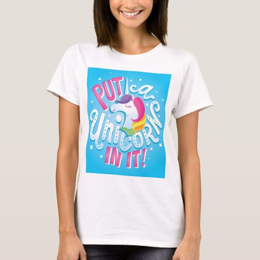 Doe er een Unicorn in! T-shirt (Voorkant)