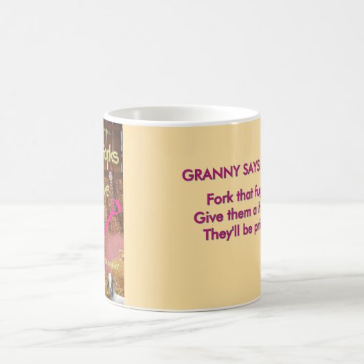 Doe er een vork in! Fuchsia reeks Koffiemok (Center)