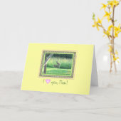 Doe & Fawn I (hart) Moederdag Kaart (Gele Bloem)