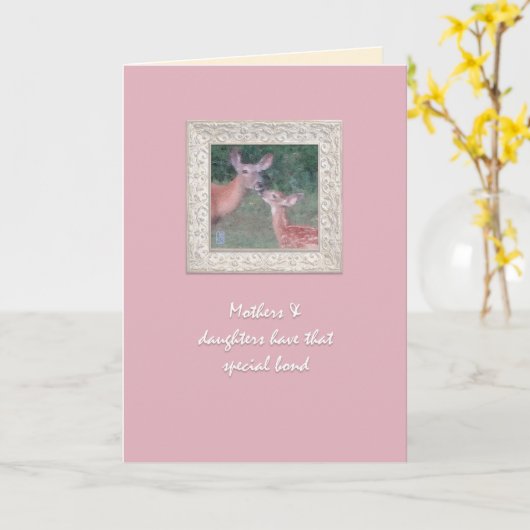 Doe & Fawn "impressionist" moeder verjaardag Kaart (Gele Bloem)