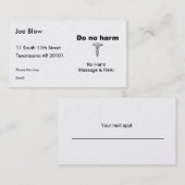 Doe geen Harm Afsprakenkaartje (Voorkant / Achterkant)