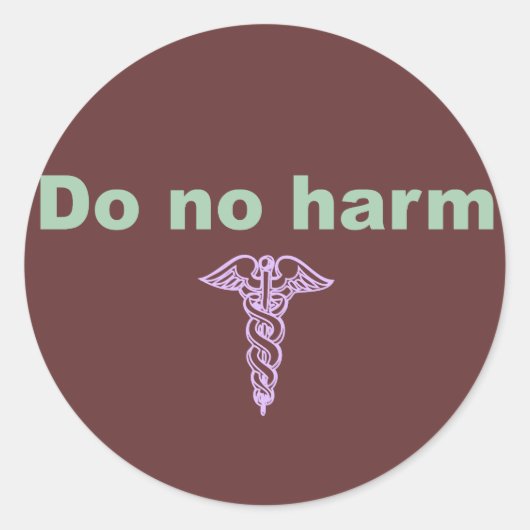 Doe geen Harm Ronde Sticker (Voorkant)