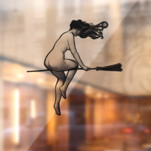 Doe geen kwaad heks en bezem heks raamsticker