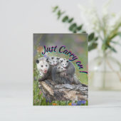 Doe gewoon door! briefkaart (Staand voorkant)