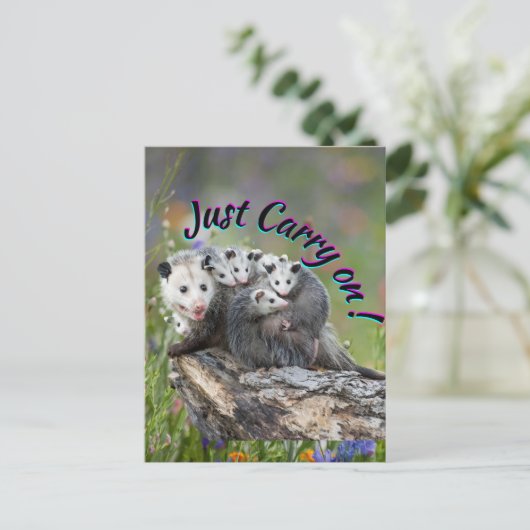 Doe gewoon door! briefkaart (Staand voorkant)