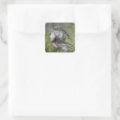 Doe gewoon door! vierkante sticker (Tas)