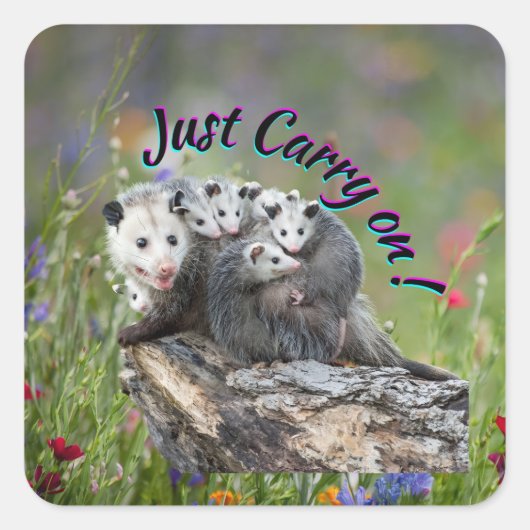 Doe gewoon door! vierkante sticker (Voorkant)