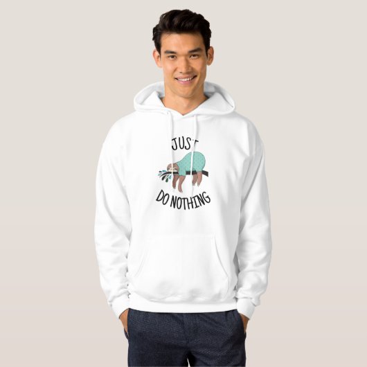 Doe gewoon niets Sloth Hoodie (Voorkant volledig)