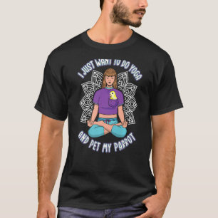 Doe gewoon Yoga en Pet Parrots I Yellow Monk Parak T-shirt
