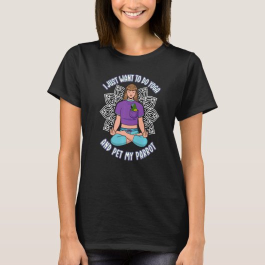 Doe gewoon Yoga & Pet Parrots I Peach-fronted Conu T-shirt (Voorkant)