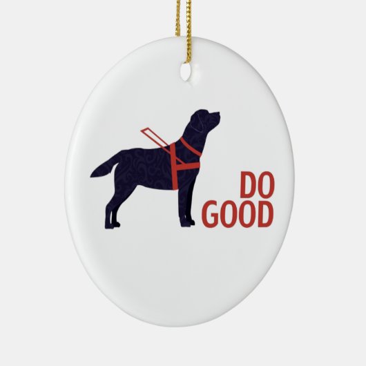 Doe goed - Service Dog - Black Lab Keramisch Ornament (Rechts)