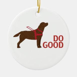 Doe goed - Service Dog - Chocolate Lab Keramisch Ornament