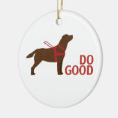 Doe goed - Service Dog - Chocolate Lab Keramisch Ornament (Links)
