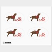 Doe goed - Service Dog - Chocolate Lab Ovale Sticker (Vel)