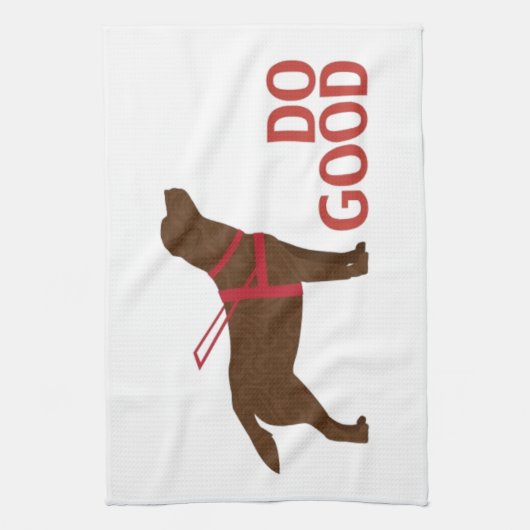 Doe goed - Service Dog - Chocolate Lab Theedoek (Verticaal)