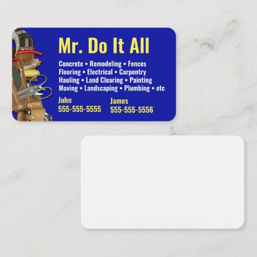 Doe het allemaal Handyman Visitekaartje (Voorkant / Achterkant)