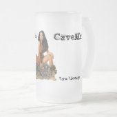 Doe het als een CaveMan! Beer Stein Matglas Bierpul (Voorkant rechts)